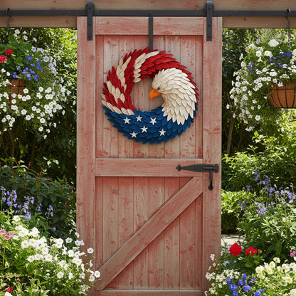 Veterans Eagle Wreath | Wooden Wall Art with Bold Design | Indoor & Outdoor Decor 5