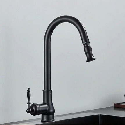 Vintage Brass Kitchen Faucet with Swivel Spout | Elegant Mixer for Easy Access and Temperature Control