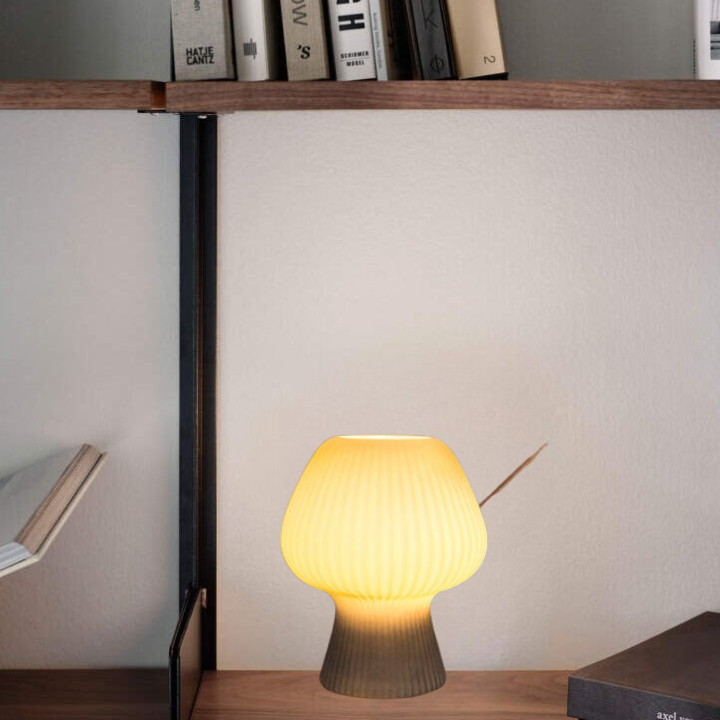Vintage Charm | Table Lamp with Dimmable Glow & Ribbed Glass Design | Elegant Bedside Lighting for Cozy Spaces 2