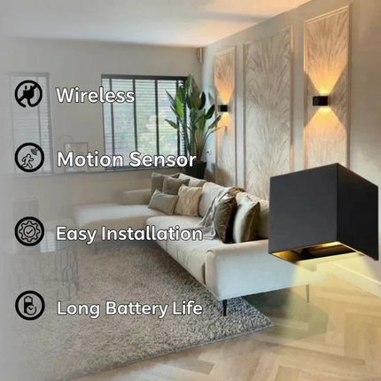 LED Wall Light with Motion Sensor for Easy Home Lighting | Rechargeable Cube Lamp for Cozy Atmosphere