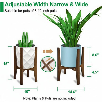 Adjustable Plant Stand with Marble Top | Versatile Indoor/Outdoor Display for Pots 8-12 Inches