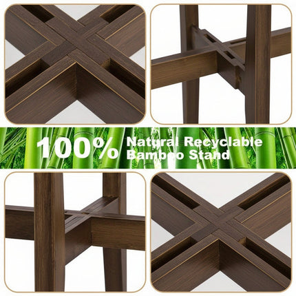 Adjustable Plant Stand with Marble Top | Versatile Indoor/Outdoor Display for Pots 8-12 Inches