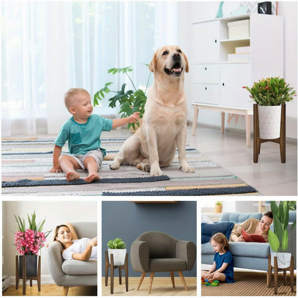Adjustable Plant Stand with Marble Top | Versatile Indoor/Outdoor Display for Pots 8-12 Inches