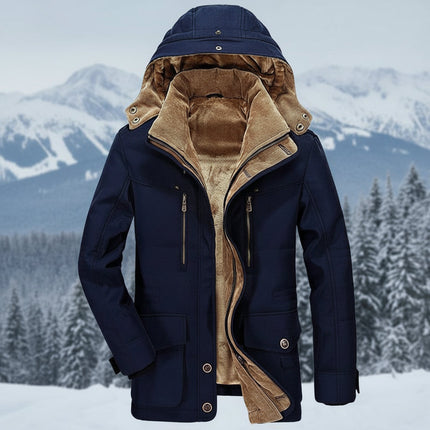 Men's Winter Jacket with Hood and Insulated Design | Windproof Coat for Cold Weather Comfort