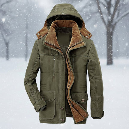 Men's Winter Jacket with Hood and Insulated Design | Windproof Coat for Cold Weather Comfort