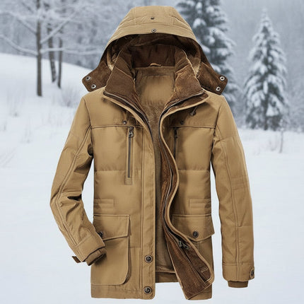 Men's Winter Jacket with Hood and Insulated Design | Windproof Coat for Cold Weather Comfort