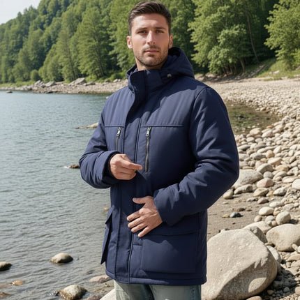 Men's Winter Jacket with Hood and Insulated Design | Windproof Coat for Cold Weather Comfort
