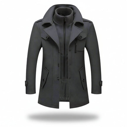 Insulated Men's Winter Coat with Stand-Up Collar | Stylish Blend Fabric for Warmth and Everyday Wear