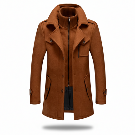 Insulated Men's Winter Coat with Stand-Up Collar | Stylish Blend Fabric for Warmth and Everyday Wear