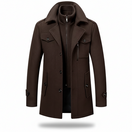 Insulated Men's Winter Coat with Stand-Up Collar | Stylish Blend Fabric for Warmth and Everyday Wear