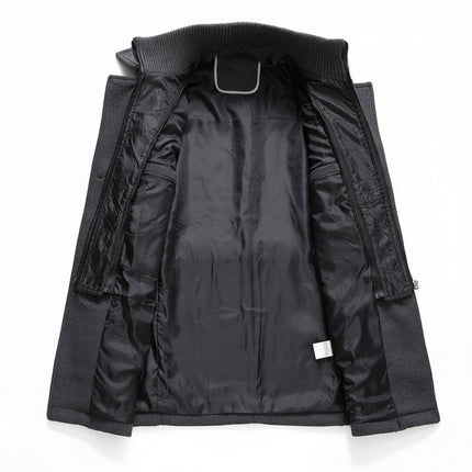 Insulated Men's Winter Coat with Stand-Up Collar | Stylish Blend Fabric for Warmth and Everyday Wear