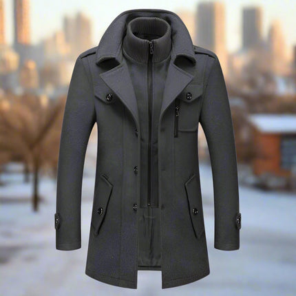 Insulated Men's Winter Coat with Stand-Up Collar | Stylish Blend Fabric for Warmth and Everyday Wear
