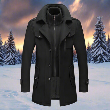 Insulated Men's Winter Coat with Stand-Up Collar | Stylish Blend Fabric for Warmth and Everyday Wear