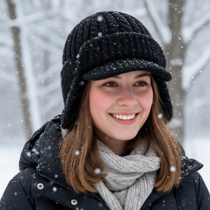 Winter Trapper Hat with Ear Flap Design for Cold Weather | Comfortable Knit Cap for Outdoor Activities