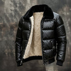 Puffer Jacket with High Collar, Windproof Winter Jacket with Side Pockets, Quilted Padded Winter Coat with Ribbed Cuffs_00