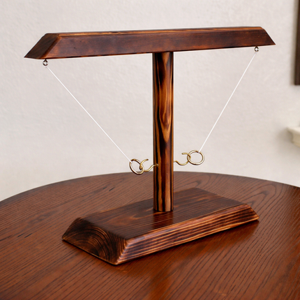 Wooden Ring Toss Game for Tabletop Play with Solid Construction | Fun Family Entertainment for Indoor and Outdoor Gatherings