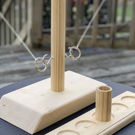 Wooden Ring Toss Game for Tabletop Play with Solid Construction | Fun Family Entertainment for Indoor and Outdoor Gatherings