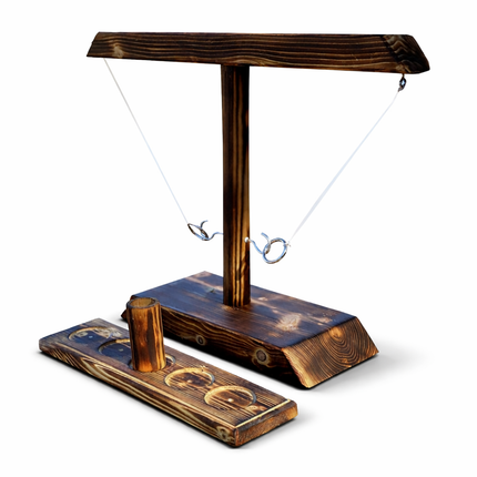 Wooden Ring Toss Game for Tabletop Play with Solid Construction | Fun Family Entertainment for Indoor and Outdoor Gatherings