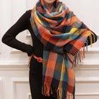 Winter Scarf for Men and Women, Soft Oversized Scarf Wrap for Cold Weather, Long Plaid Scarf in Tartan Check for Travel_00