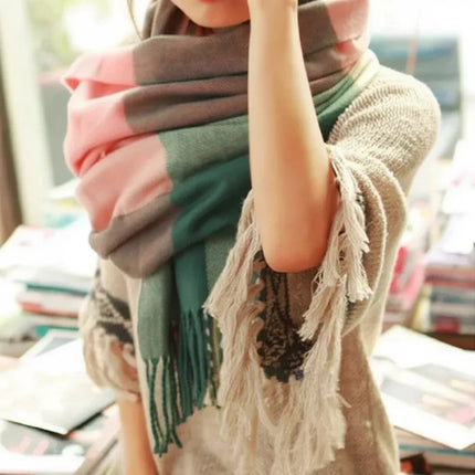 Plaid Winter Scarf with Soft Polyester Fabric | Warm and Lightweight Wrap for Cold Weather Comfort