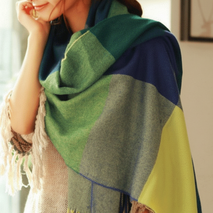 Plaid Winter Scarf with Soft Polyester Fabric | Warm and Lightweight Wrap for Cold Weather Comfort