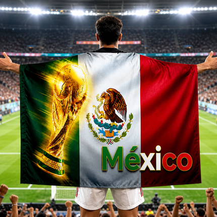 Wall Banner Soccer Cape with Mexico Flag Design | Versatile Fan Decoration for Game Day Celebrations