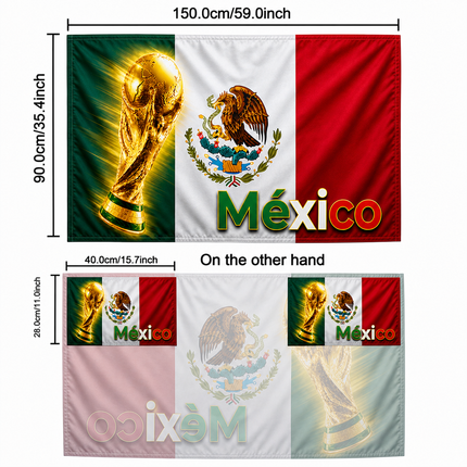Wall Banner Soccer Cape with Mexico Flag Design | Versatile Fan Decoration for Game Day Celebrations