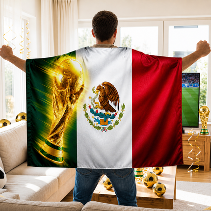 Wall Banner Soccer Cape with Mexico Flag Design | Versatile Fan Decoration for Game Day Celebrations