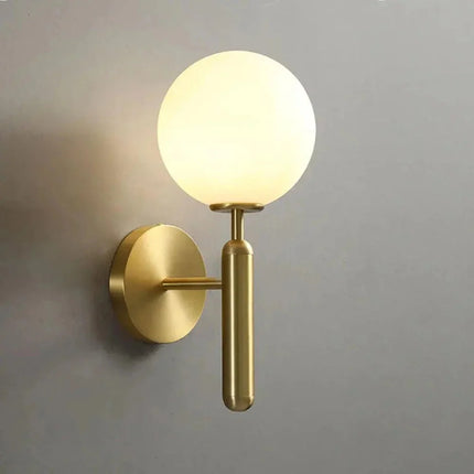 Wall Sconce with Frosted or Rippled Glass Globe | Matte Black or Brushed Gold Finish for Ambient Lighting 2