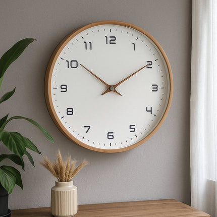 Wooden Wall Clock with Silent Mechanism | Modern Design for Peaceful Home Decor