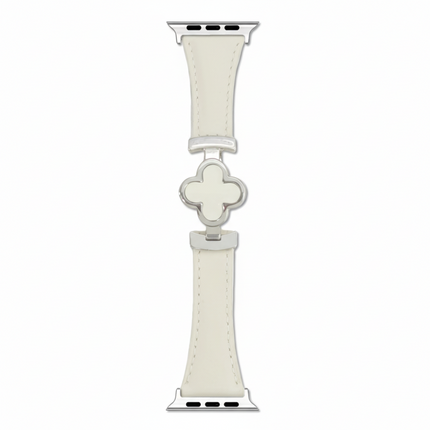 Floral Leather Smartwatch Strap with Adjustable Fit | Elegant Replacement Band for All-Day Comfort