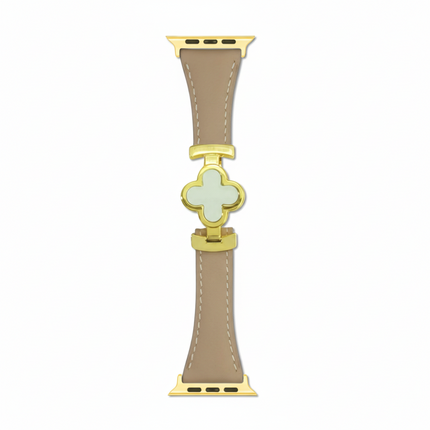 Floral Leather Smartwatch Strap with Adjustable Fit | Elegant Replacement Band for All-Day Comfort