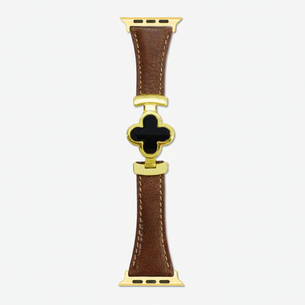 Floral Leather Smartwatch Strap with Adjustable Fit | Elegant Replacement Band for All-Day Comfort