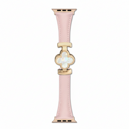 Floral Leather Smartwatch Strap with Adjustable Fit | Elegant Replacement Band for All-Day Comfort