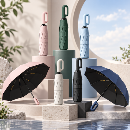 Umbrella for Sun and Rain, Compact Travel Umbrella with Automatic Open and Close, Wind Resistant UV Umbrella with 8 Ribs_00