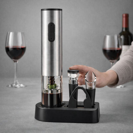 Electric Wine Opener Tool Set with Rechargeable Battery | Effortless Cork Removal for Smooth Entertaining