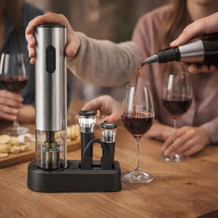 Electric Wine Opener Tool Set with Rechargeable Battery | Effortless Cork Removal for Smooth Entertaining