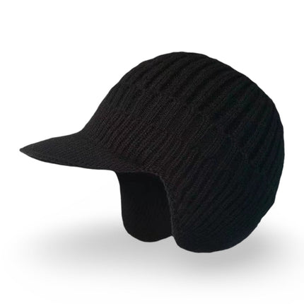 Knit Beanie Winter Hat with Visor & Ear Flaps | Cold Weather Coverage for Outdoor Activities