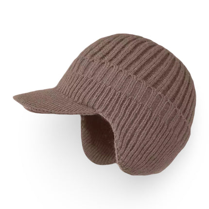 Knit Beanie Winter Hat with Visor & Ear Flaps | Cold Weather Coverage for Outdoor Activities