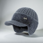 Trapper Hat Winter, Knit Winter Hat with Ear Flaps and Visor, Warm Snow Hat for Men and Women Outdoors_01