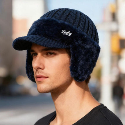 Winter Hat Trapper Ear Flap Knit Cap with Insulated Fleece Lining | Cold Weather Protection for Outdoor Activities