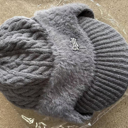 Knit Trapper Ear Flap Winter Hat with Visor | Lightweight Cold Weather Cap for Outdoor Activities