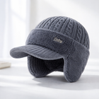Trapper Hats for Men and Women, Warm Winter Hat with Visor, Knit Ear Flap Hat for Cold Weather and Snow_02