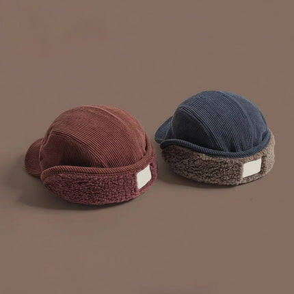 Ribbed Ear Flap Cap with Polar Fleece Lining | Unisex Winter Hat for Warmth and Style