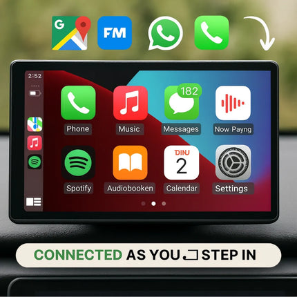 Wireless CarPlay and Android Auto Adapter with 22 cm Touchscreen Display | Seamless Connectivity for Smart Driving Experience
