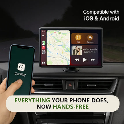 Wireless CarPlay and Android Auto Adapter with 22 cm Touchscreen Display | Seamless Connectivity for Smart Driving Experience