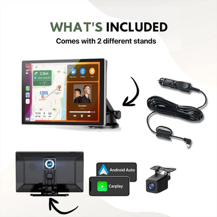 Wireless CarPlay and Android Auto Adapter with 22 cm Touchscreen Display | Seamless Connectivity for Smart Driving Experience