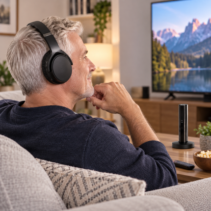 Wireless Headphones for TV, Wireless Over Ear Headphones with 160 ft Range, Wireless TV Headset with Volume Control_05