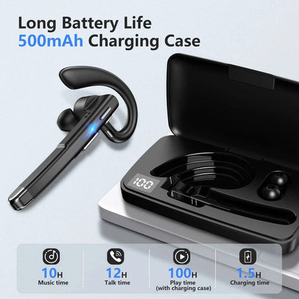 Wireless Bluetooth 5.1 Headset with Dual Mic Noise Cancellation | Long Battery Life Earpiece for Clear Calls 3