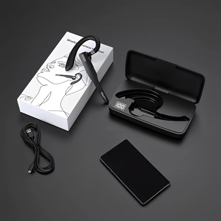 Wireless Bluetooth 5.1 Headset with Dual Mic Noise Cancellation | Long Battery Life Earpiece for Clear Calls 5